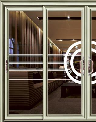 凹弧系列香檳推拉門SH0011