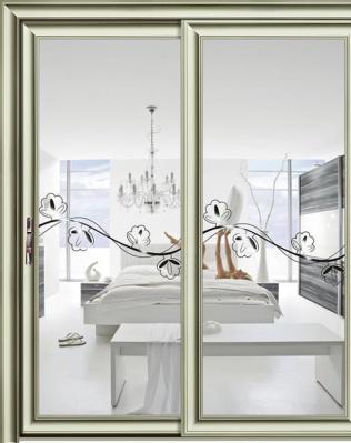 凹弧系列香檳推拉門