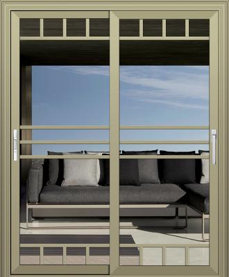 金弧系列亮光銀色推拉門SH005