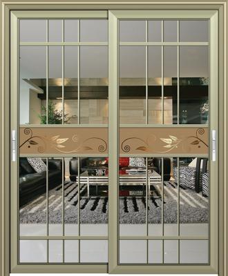 金弧系列亮光香檳推拉門